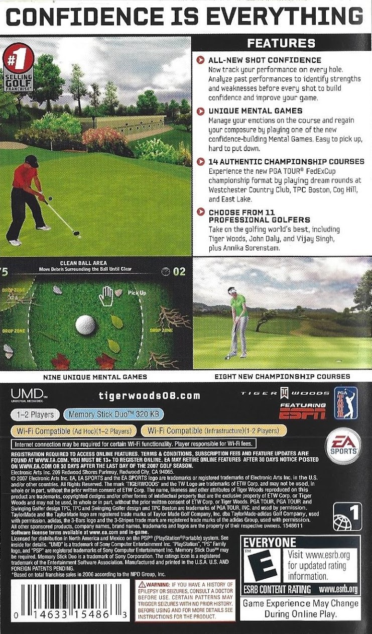 Tiger Woods PGA Tour 08 (PS2, PS3, PSP, Wii, Windows, Xbox Tiger Woods PGA Tour 08 (PS2, PS3, PSP, Wii, Windows, Xbox